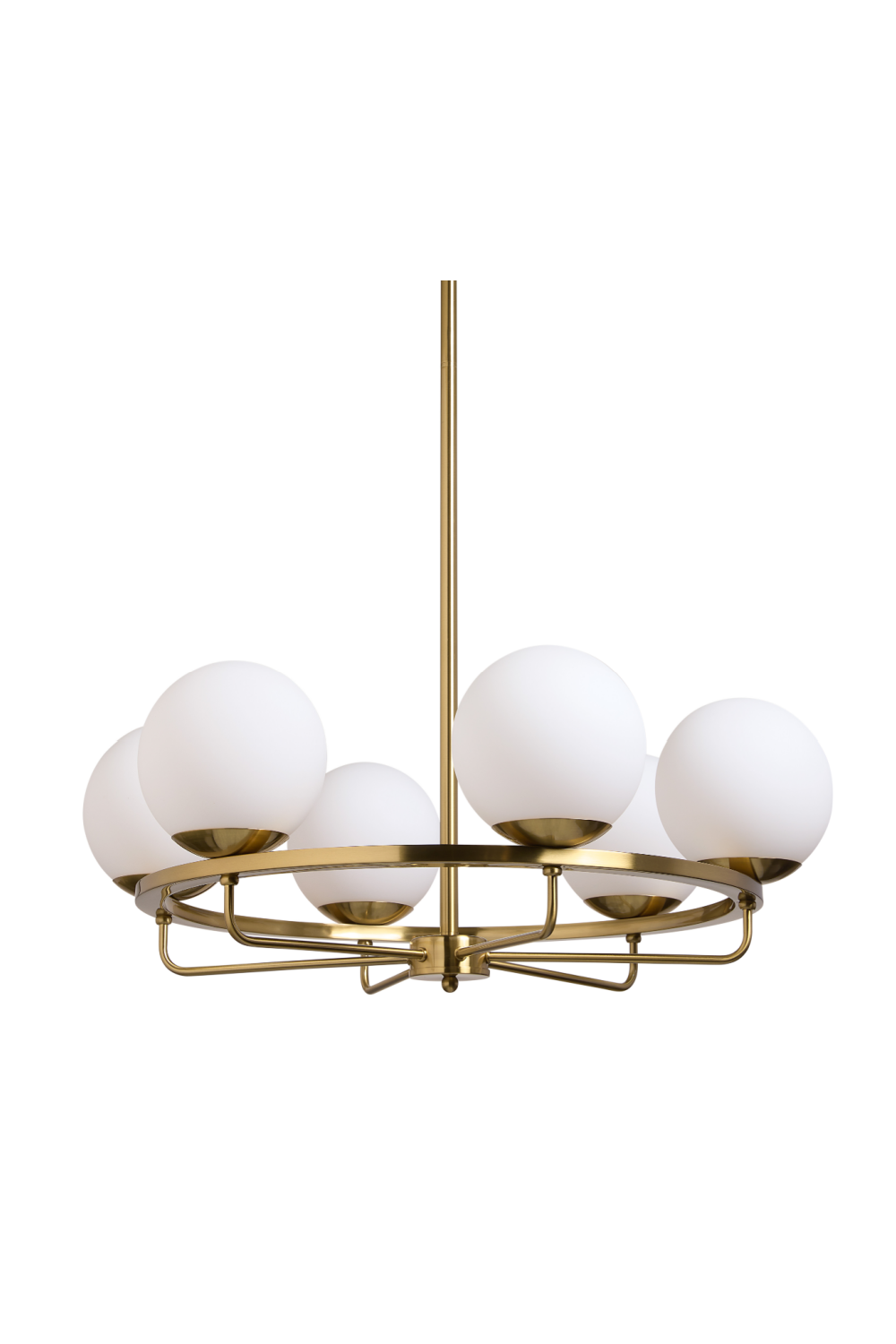 Gold Framed White Glass Chandelier by Splendido Eliora, alternate view 3