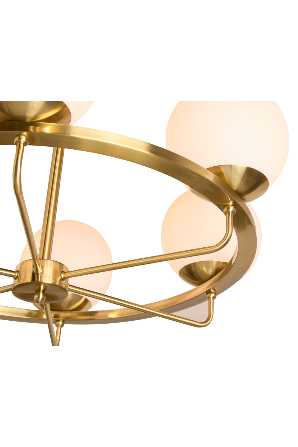 Gold Framed White Glass Chandelier by Splendido Eliora, alternate view 4