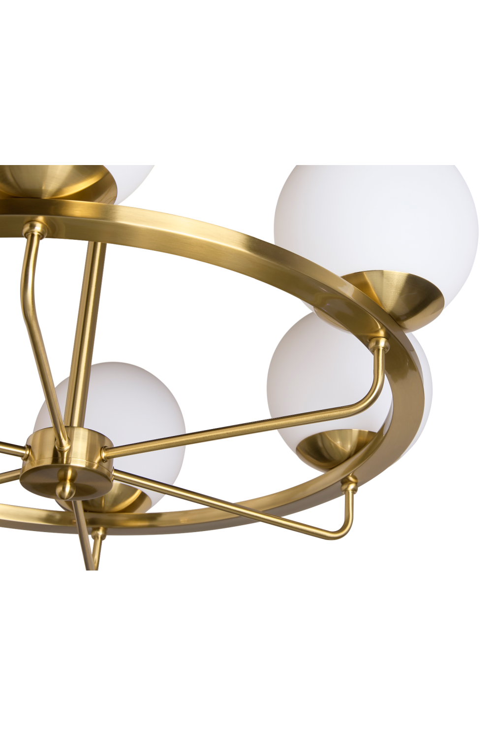 Gold Framed White Glass Chandelier by Splendido Eliora, alternate view 5