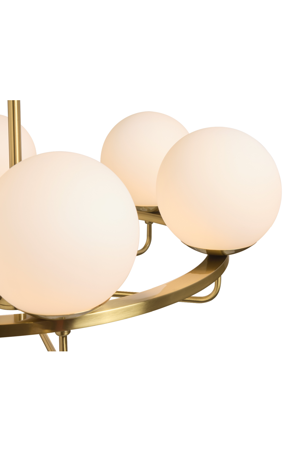 Gold Framed White Glass Chandelier by Splendido Eliora, alternate view 6