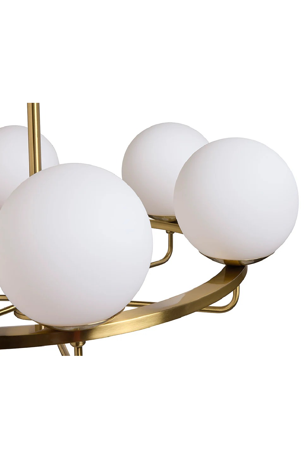 Gold Framed White Glass Chandelier by Splendido Eliora, alternate view 7
