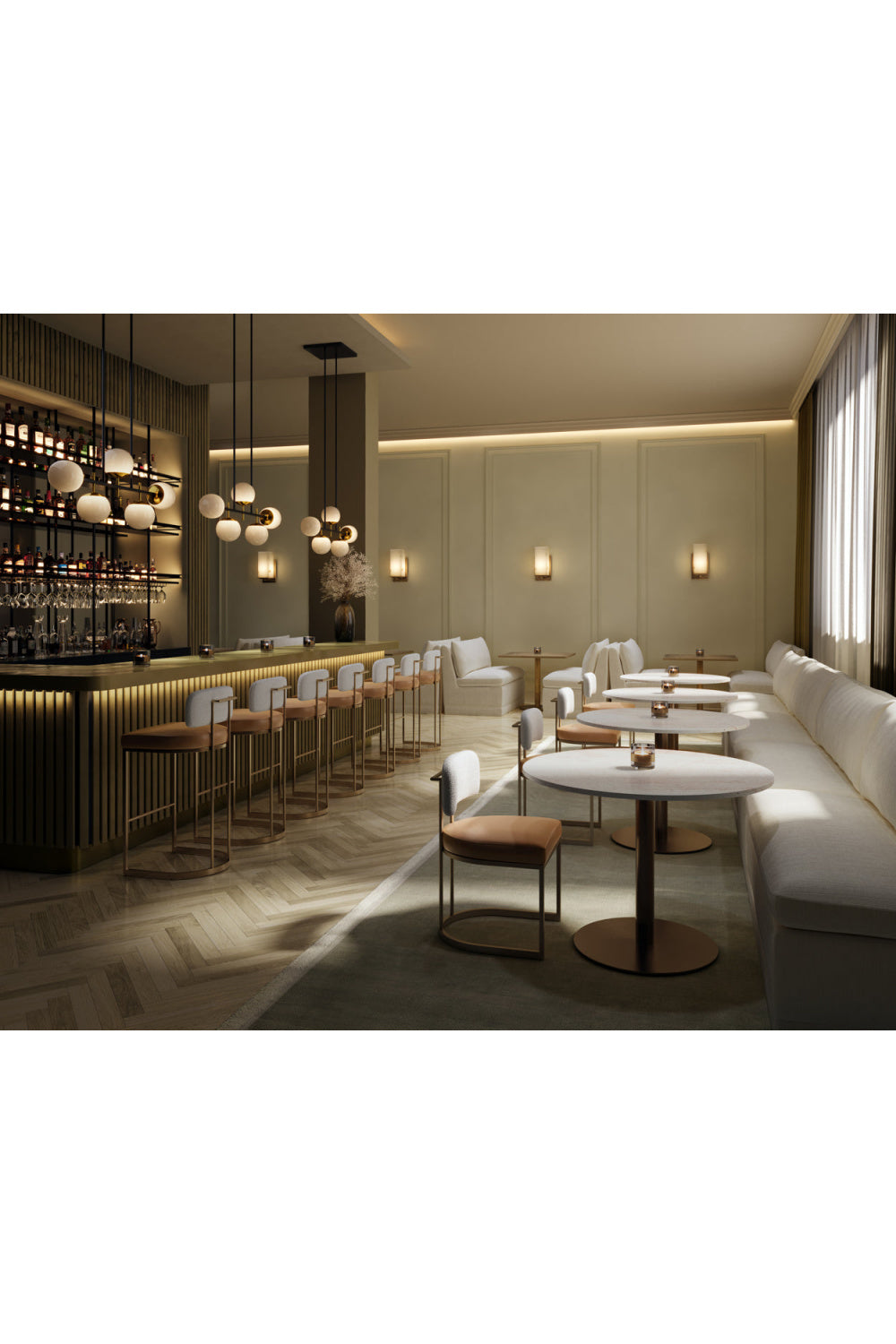 Frosted Glass Spheres Chandelier by Splendido Keiley, alternate view 11