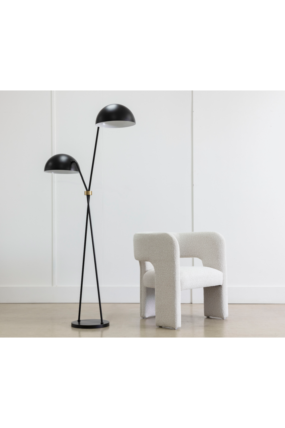 Modern European furniture - Black Dual-Domed Floor Lamp - www.oroa.com