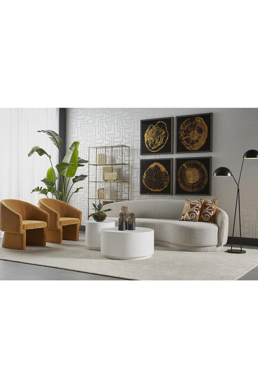 Modern European furniture - Black Dual-Domed Floor Lamp - www.oroa.com