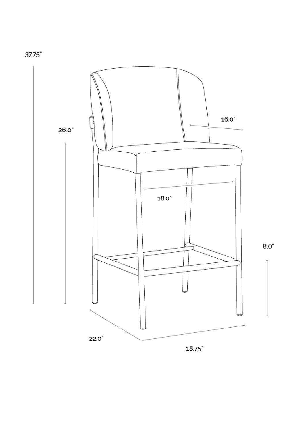 Light Gray Counter Stool by Splendido Pearce, alternate view 13