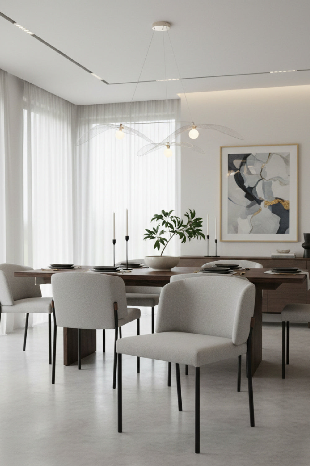 Modern European furniture - Light Gray Dining Chairs (2) - www.oroa.com