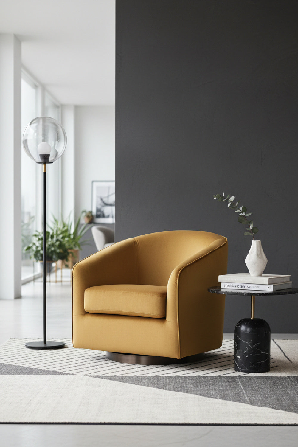 Gold Swivel Lounge Chair by Splendido Hazel Accent Chair, alternate view 2