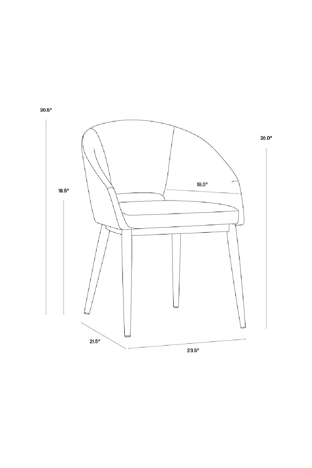 Cutout-Back Dining Amchair by Splendido Thatcher Dining Chair, alternate view 19