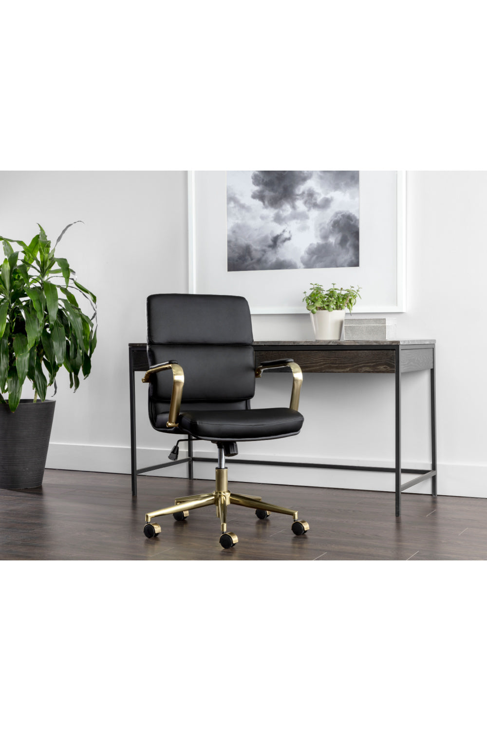 Gold Frame Upholstered Office Chair by Splendido Kleo, alternate view 27