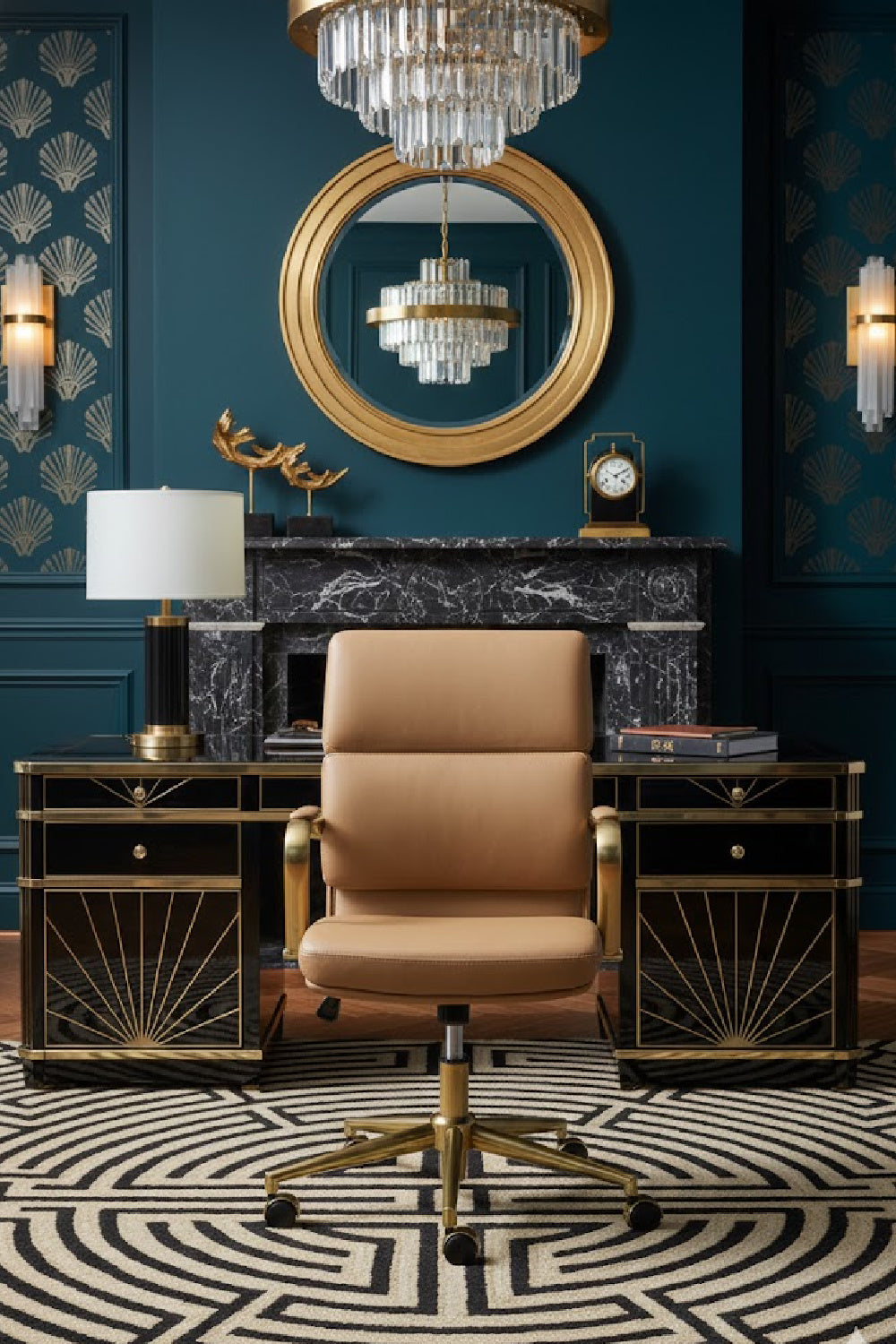Gold Frame Upholstered Office Chair by Splendido Kleo, alternate view 11
