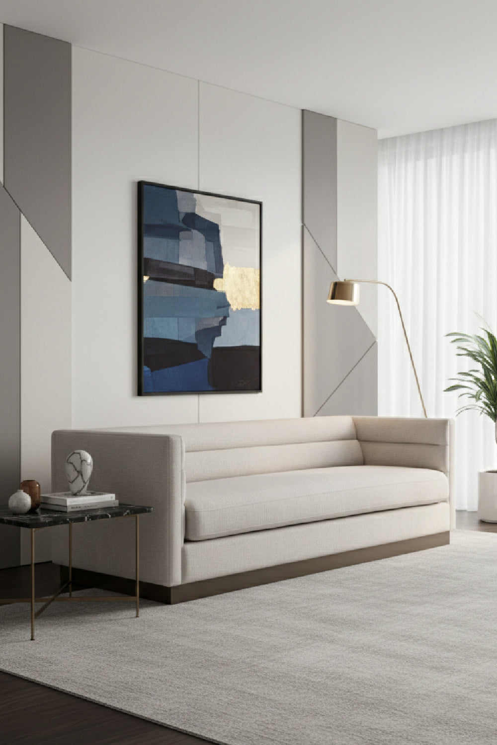 Horizontal-Tufted White Sofa by Splendido Talbot, alternate view 2