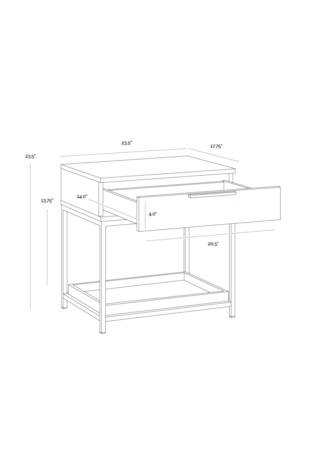 1-Drawer Oak Nightstand S by Splendido Rebel, alternate view 13