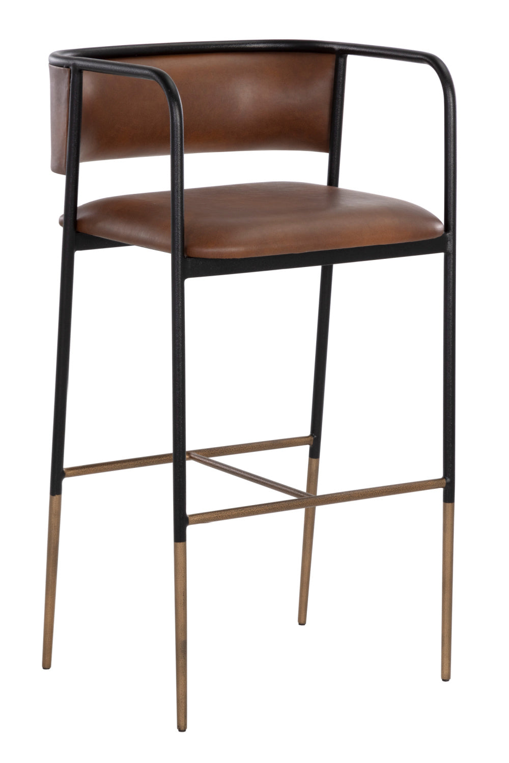 Brown Leather Look Bar Stool by Splendido Brenan Barstool
