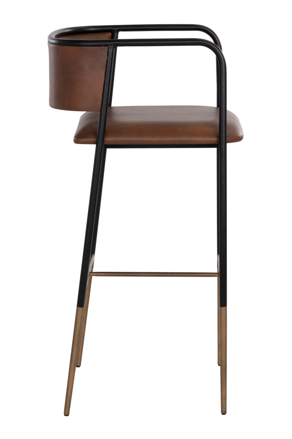 Brown Leather Look Bar Stool by Splendido Brenan Barstool, alternate view 3