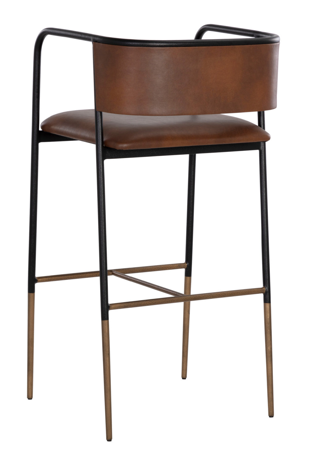 Brown Leather Look Bar Stool by Splendido Brenan Barstool, alternate view 4