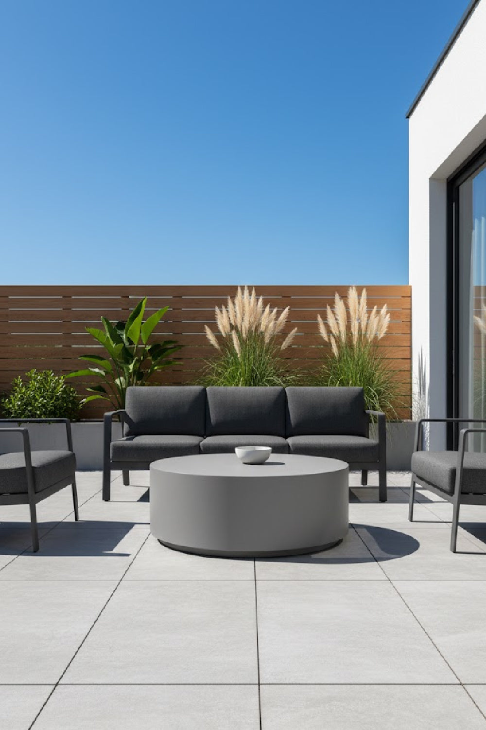 Minimalist Concrete Outdoor Coffee Table by Splendido Perfetti, alternate view 2