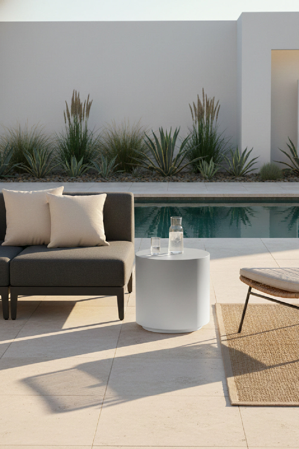 Gray Ombre Indoor/Outdoor End Table by Splendido Perfetti Side Table, alternate view 2