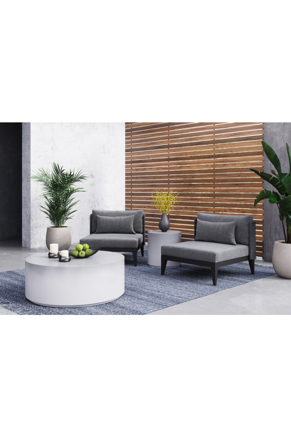 Gray Ombre Indoor/Outdoor End Table by Splendido Perfetti Side Table, alternate view 6