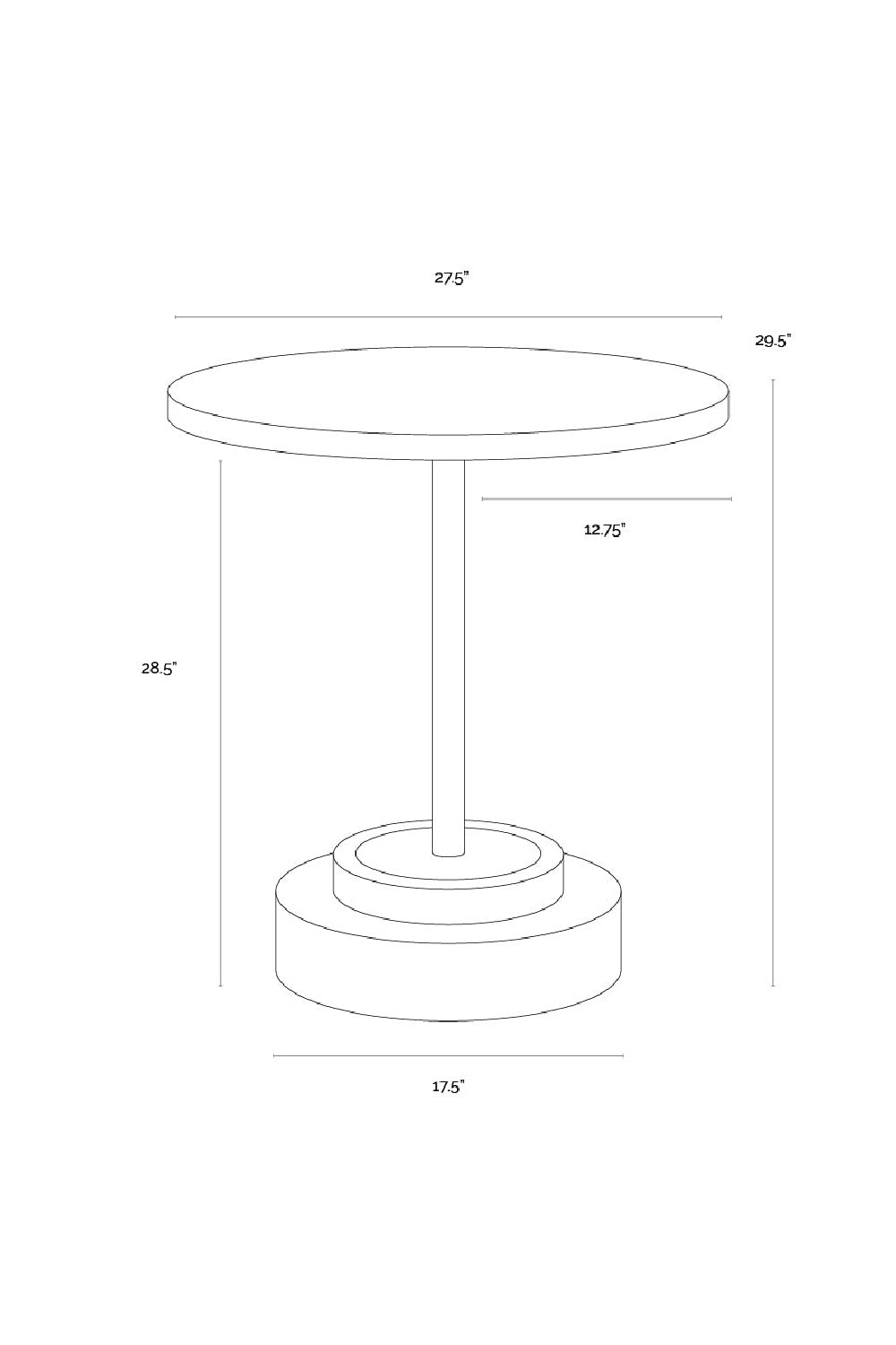 Round Indoor/Outdoor Concrete Bistro Table by Splendido Marlowe Outdoor Dining Table, alternate view 6