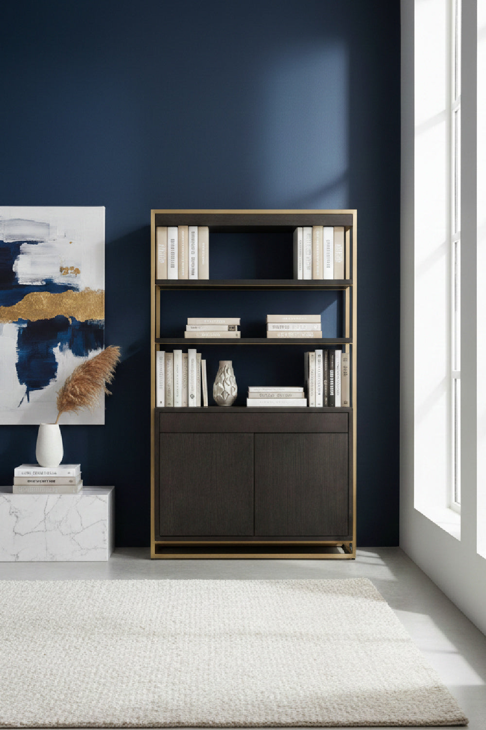 Brown Solid Oak Bookcase by Splendido Baldessara, alternate view 2