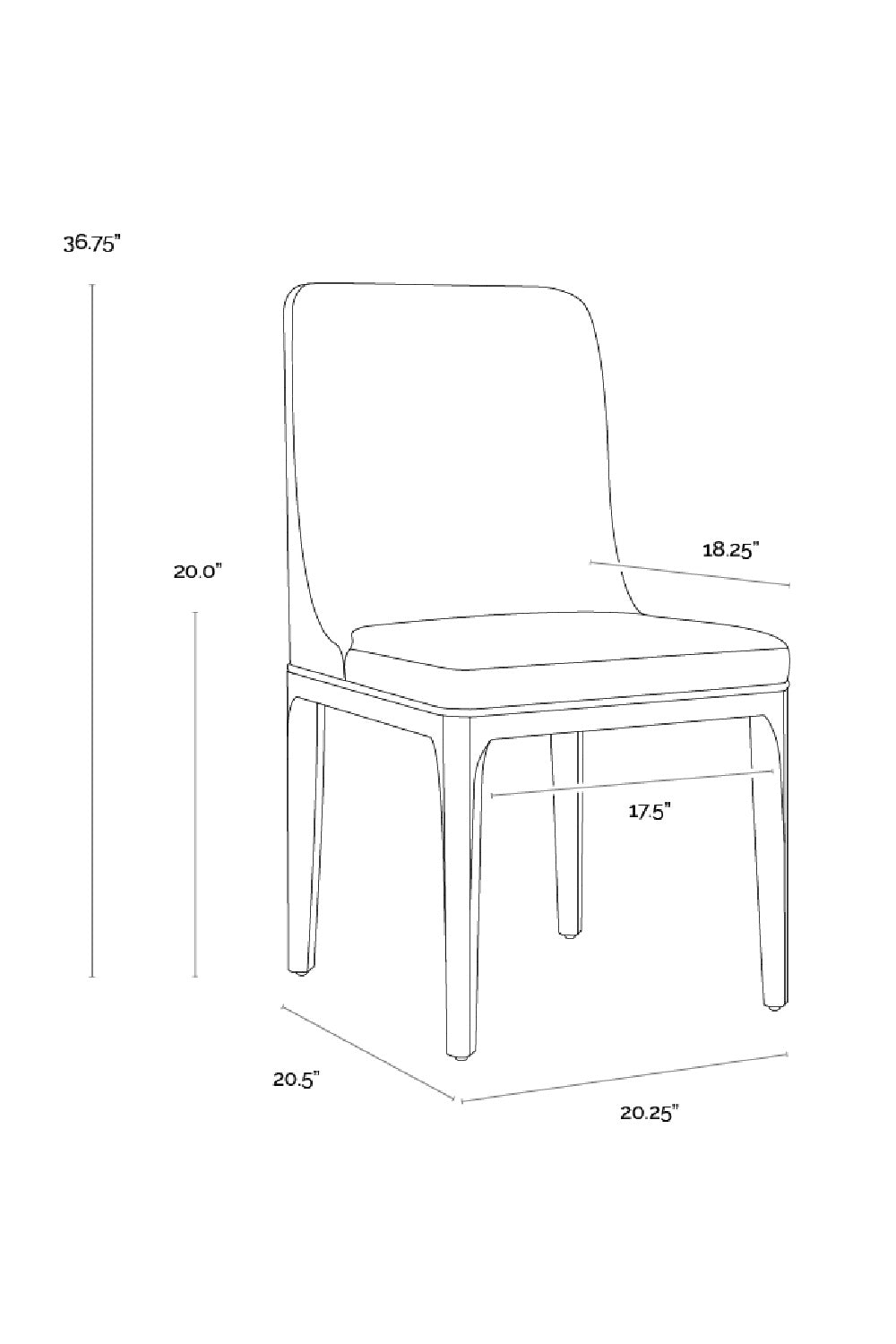 Minimalist Upholstered Dining Chair by Splendido Elisa, alternate view 24