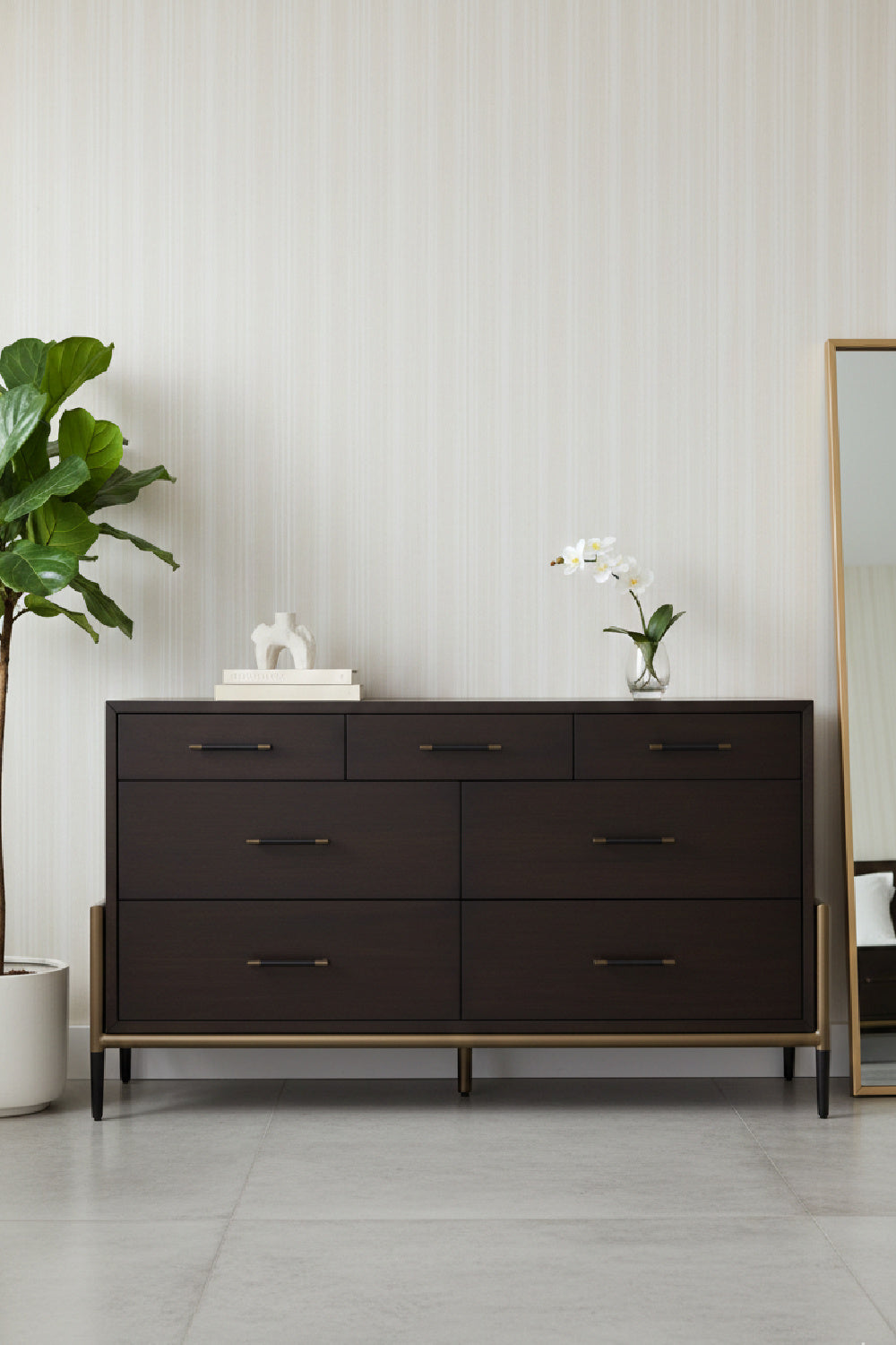 Brown Acacia 7-Drawer Dresser by Splendido Weldrick, alternate view 2