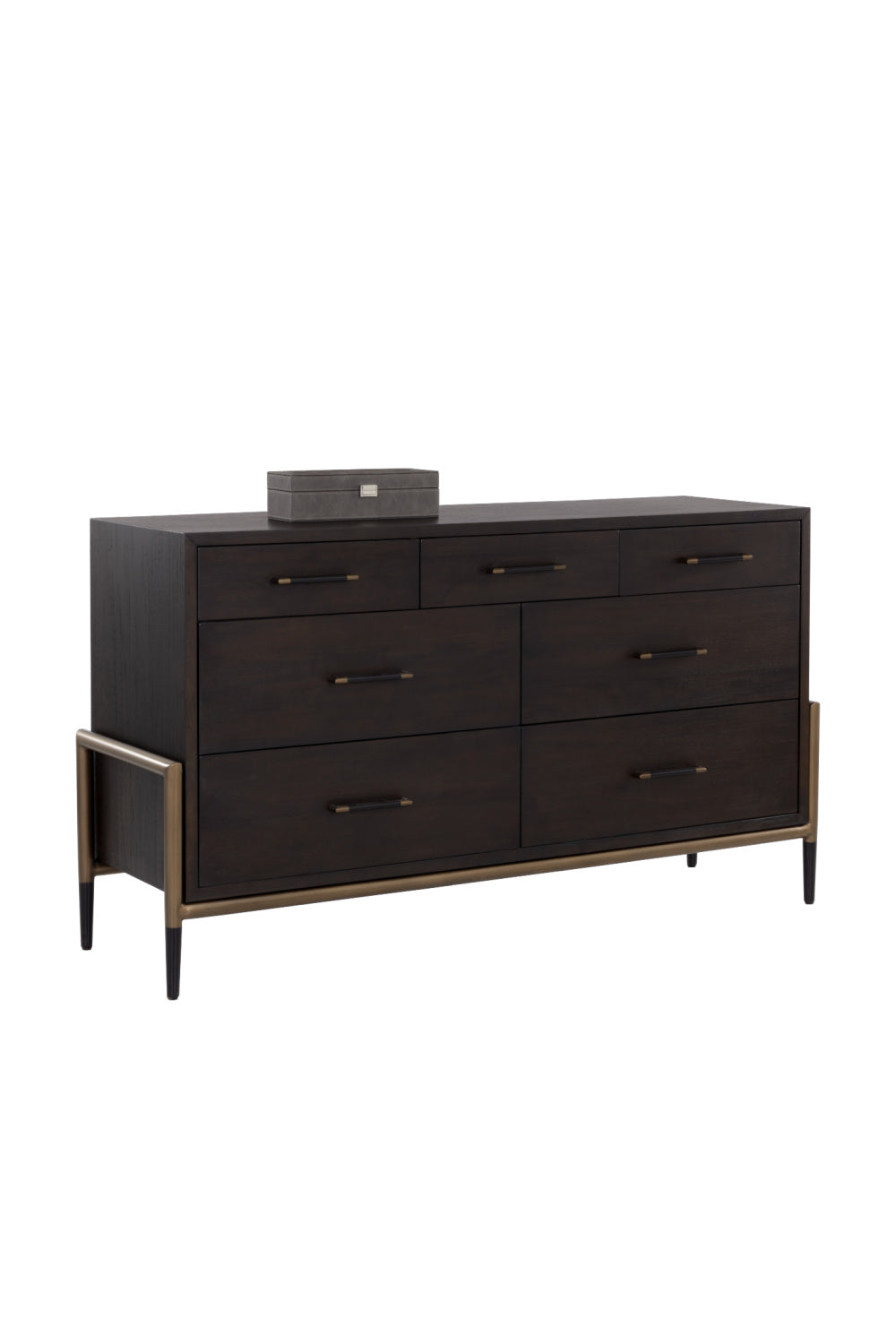 Brown Acacia 7-Drawer Dresser by Splendido Weldrick, alternate view 3