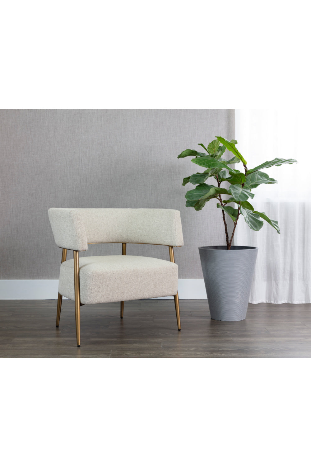 Antique Brass Legs Lounge Chair by Splendido Maestro Accent Chair, alternate view 9