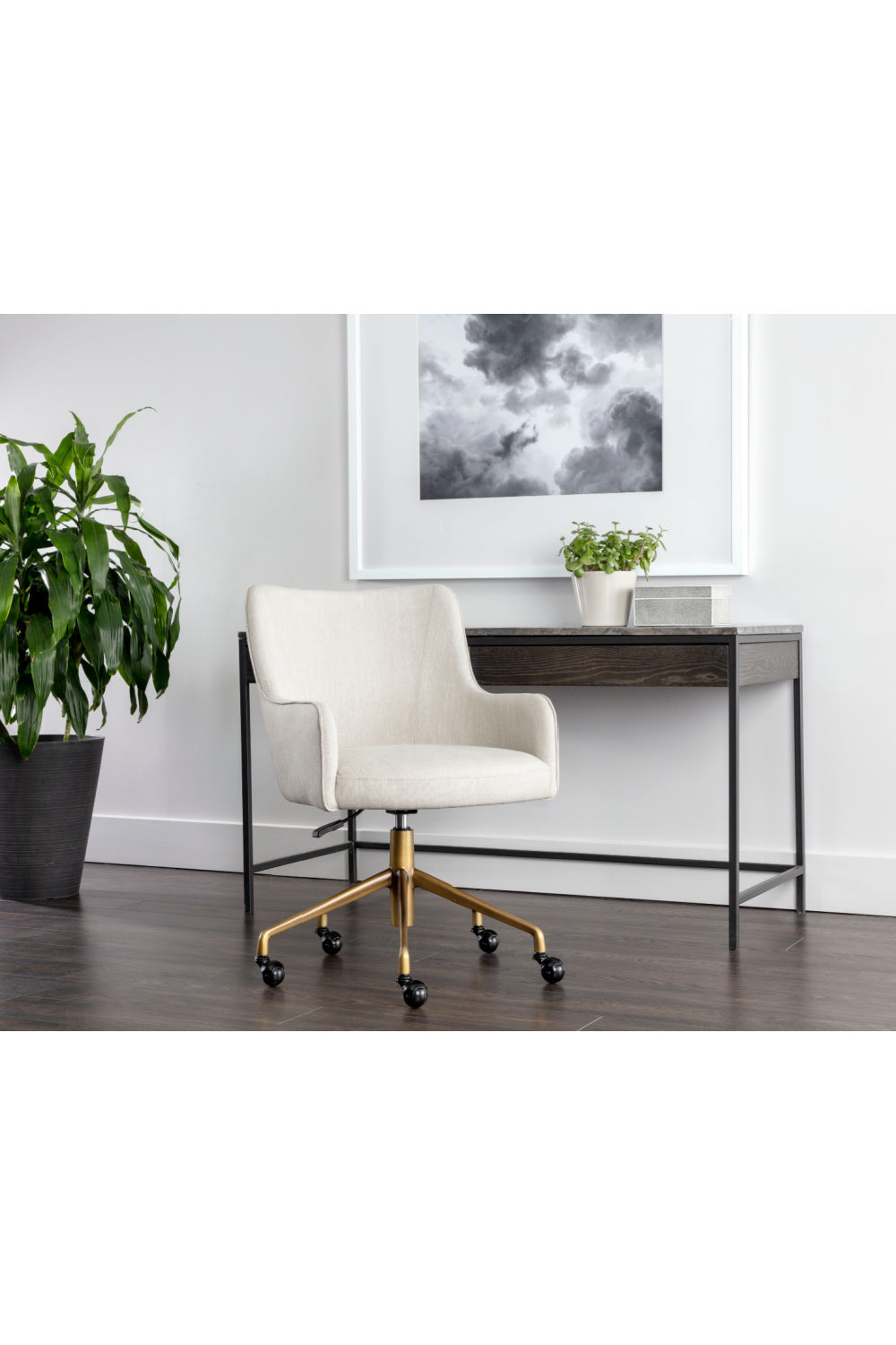 Beige Linen Office Chair by Splendido Franklin, alternate view 9