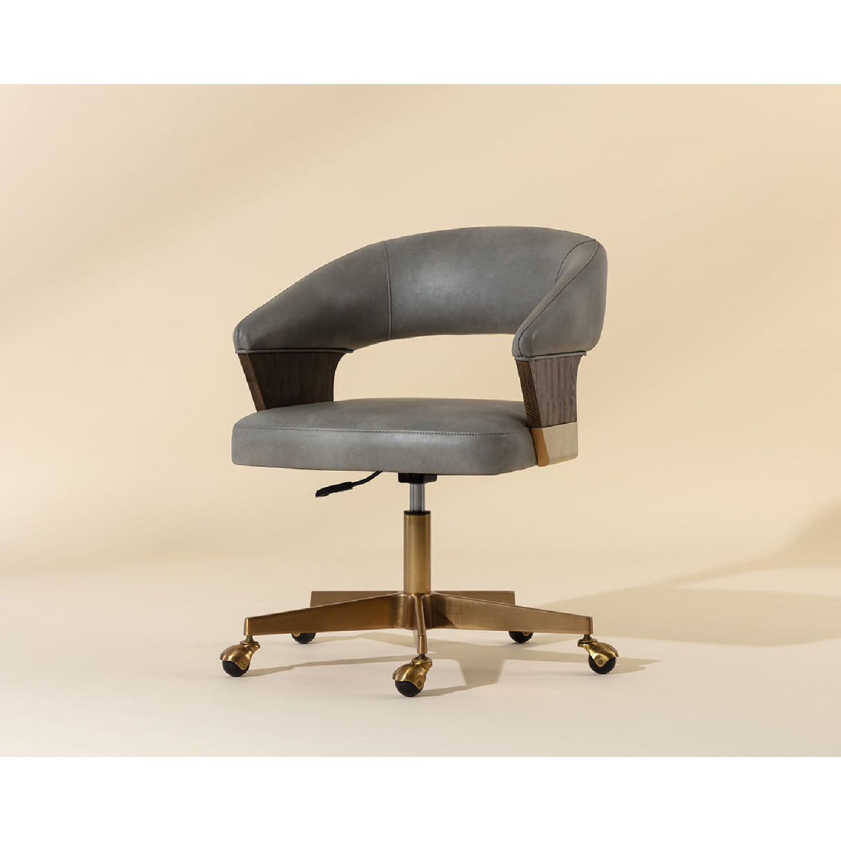 Modern European furniture - Gray Leather Look Office Chair - www.oroa.com