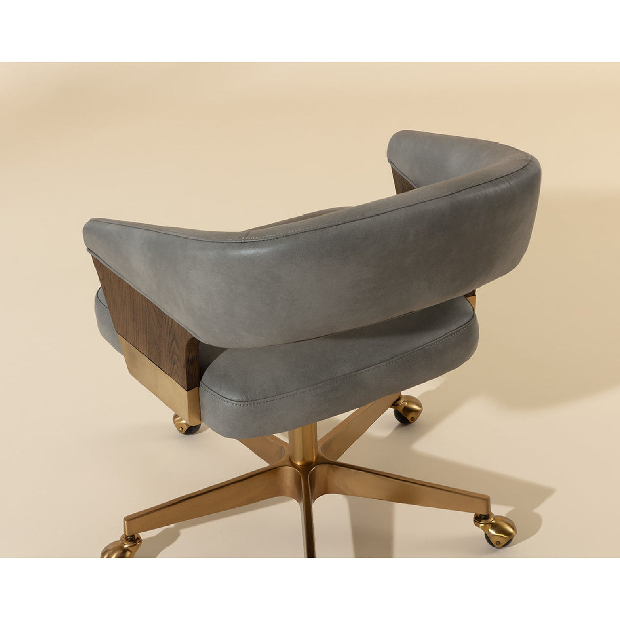 Modern European furniture - Gray Leather Look Office Chair - www.oroa.com