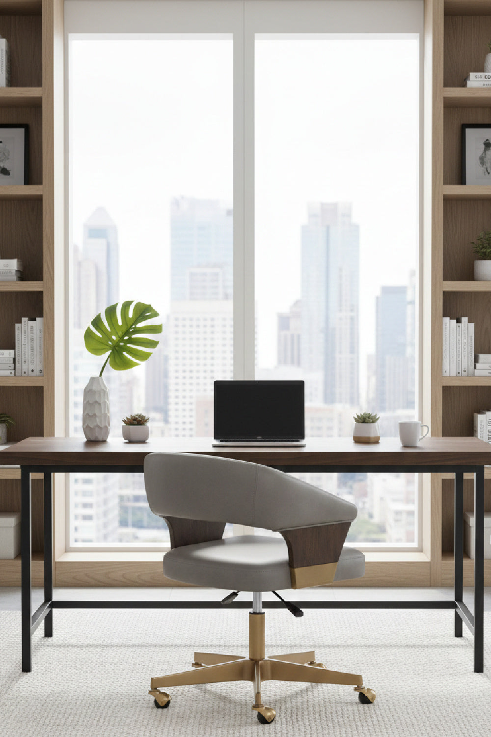 Gray Leather Look Office Chair by Splendido Leonce, alternate view 2