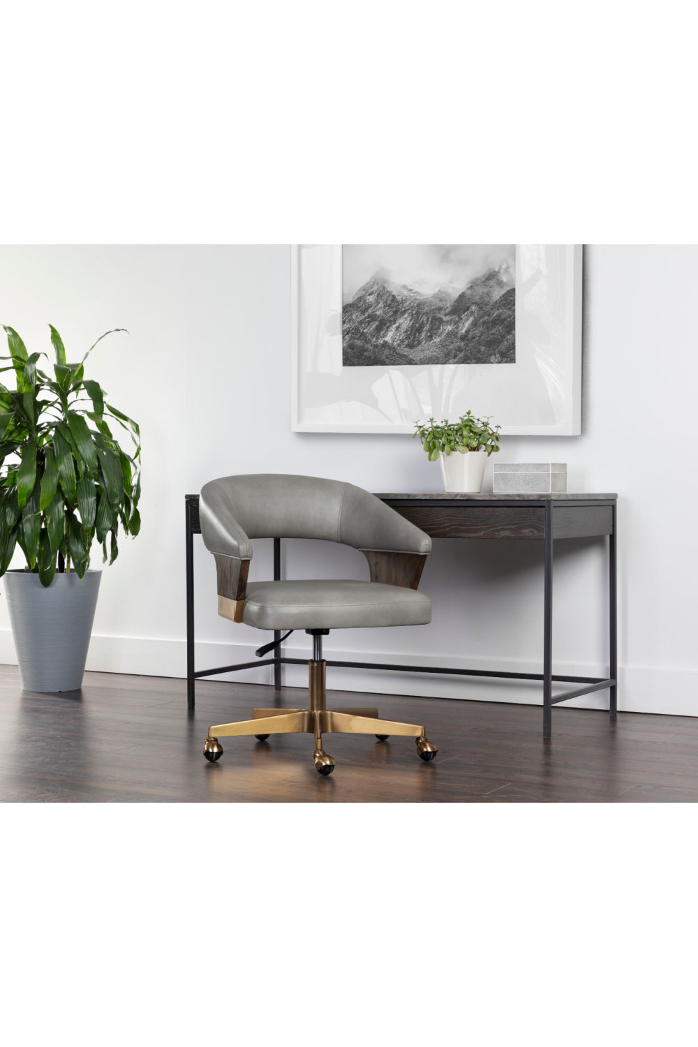 Gray Leather Look Office Chair by Splendido Leonce, alternate view 8