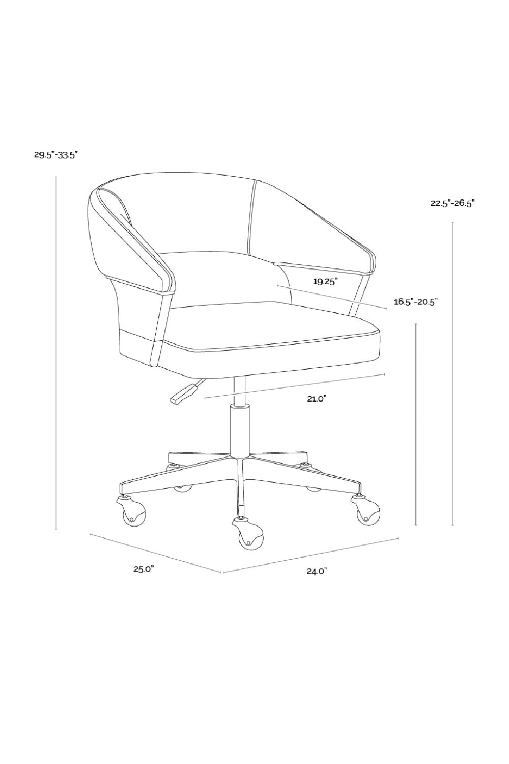 Gray Leather Look Office Chair by Splendido Leonce, alternate view 13