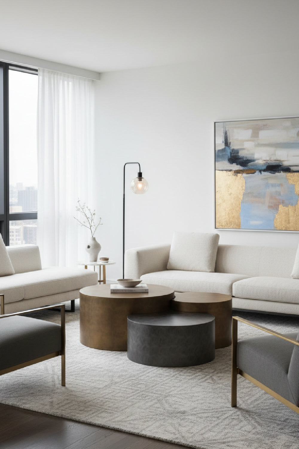 Antique Brass Nesting Coffee Tables (3) | Splendido Neo | Oroa.com