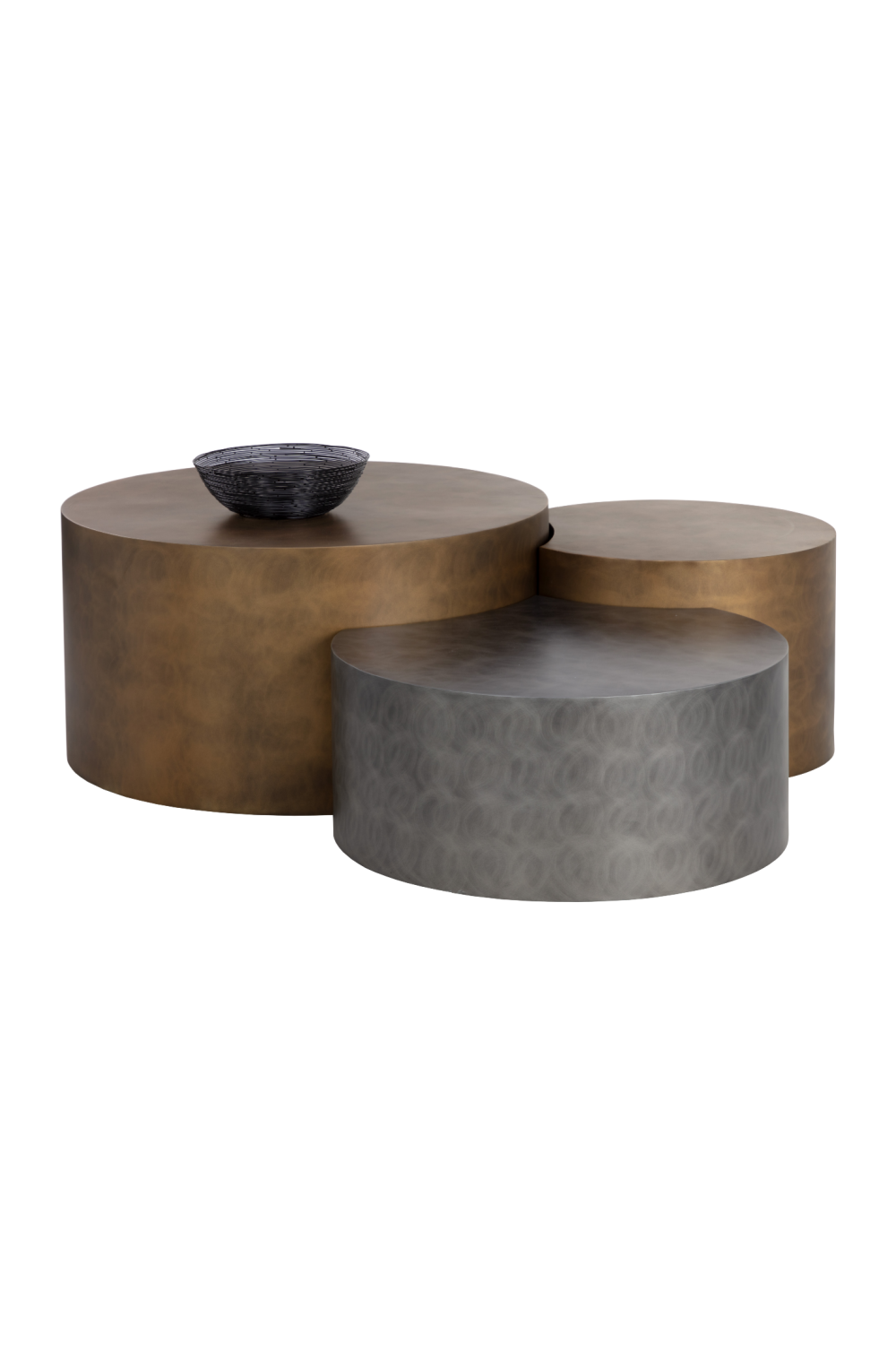 Antique Brass Nesting Coffee Tables (3) by Splendido Neo, alternate view 4