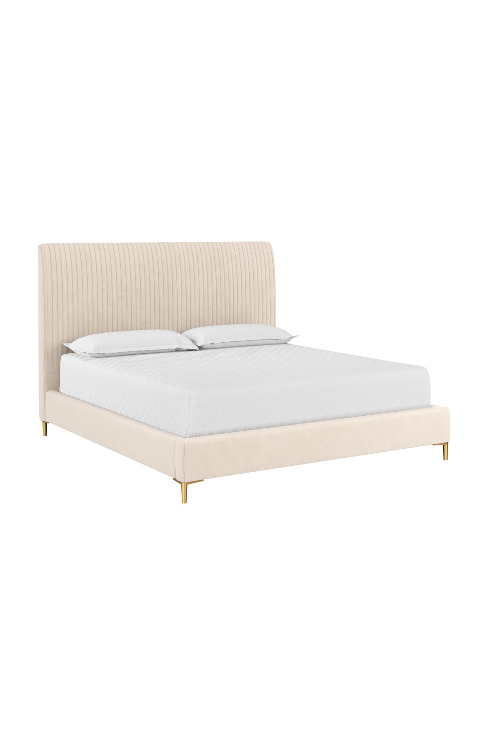 Cream Tufted King Bed by Splendido Harris
