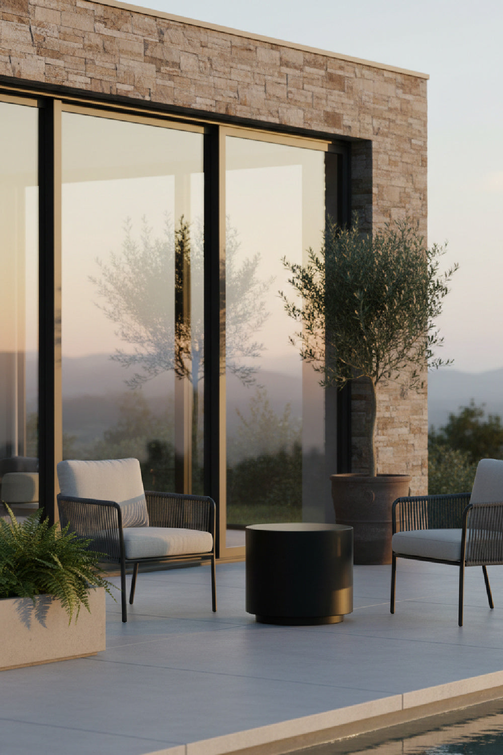 Cylindrical Indoor/Outdoor End Table by Splendido Rubin Side Table, alternate view 2