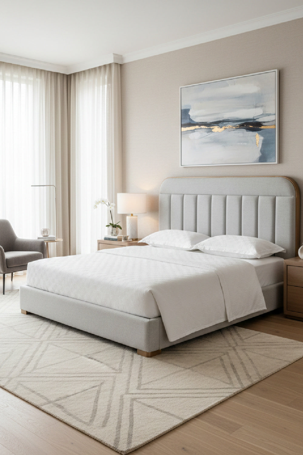 Tufted Headboard King Bed | Splendido Davina | Oroa.com