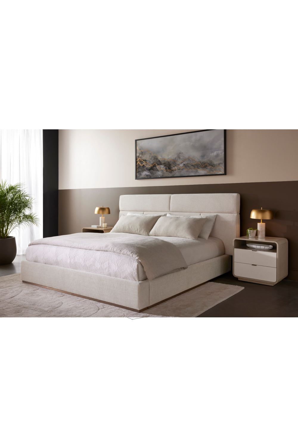 Tufted Cream King Bed by Splendido Beckham, alternate view 6