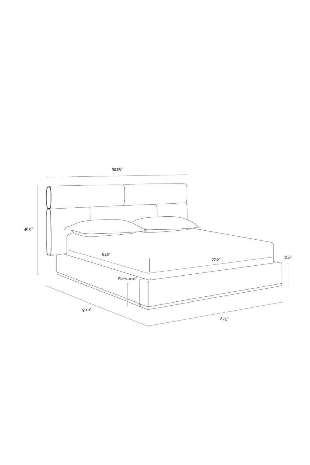 Tufted Cream King Bed by Splendido Beckham, alternate view 7