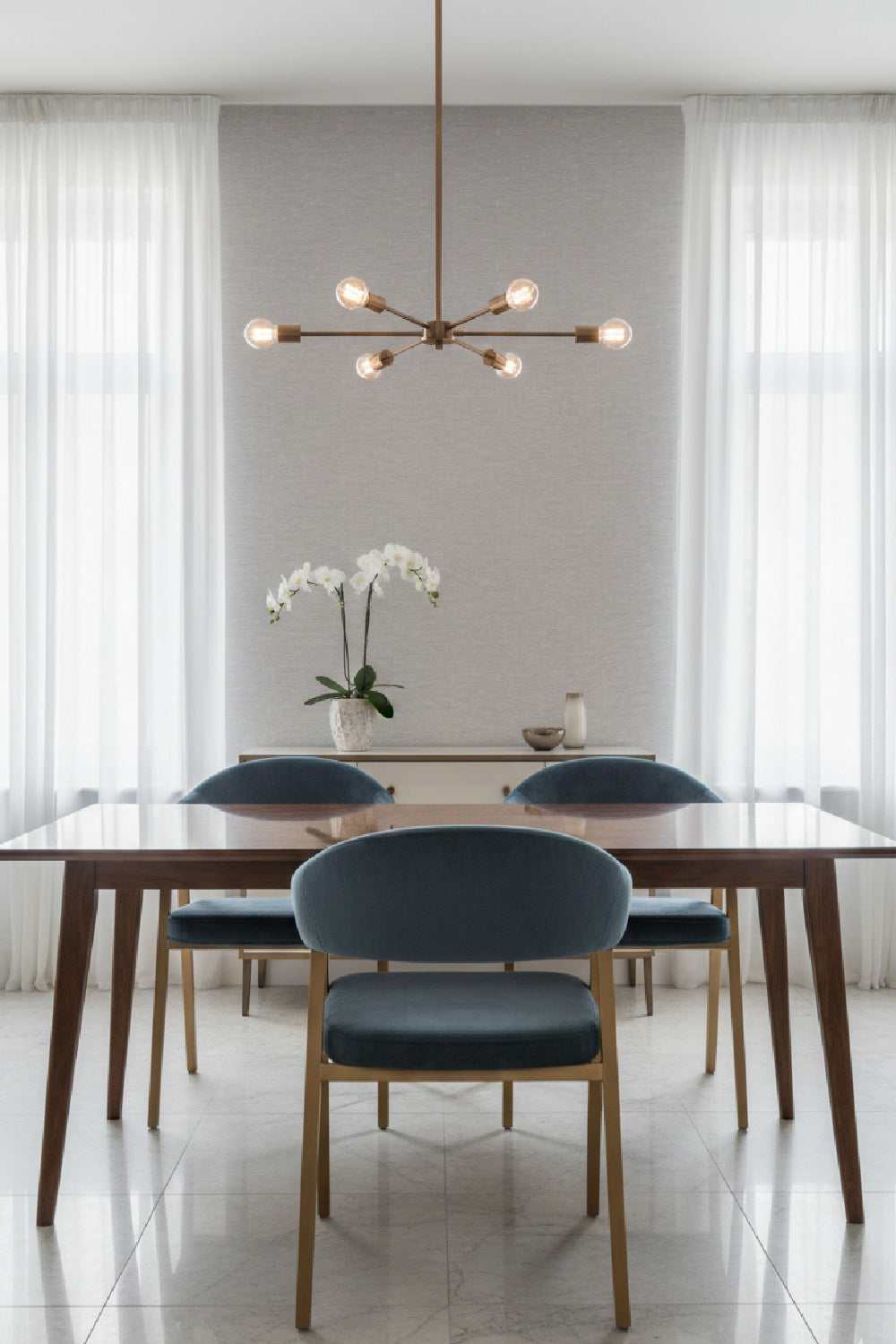 Modern European furniture - Blue Channeled Back Dining Armchair - www.oroa.com | Oroa.com