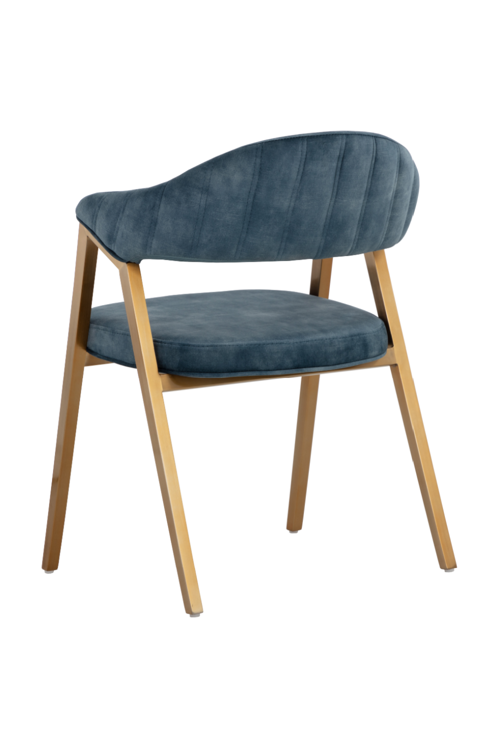 Modern European furniture - Blue Channeled Back Dining Armchair - www.oroa.com | Oroa.com