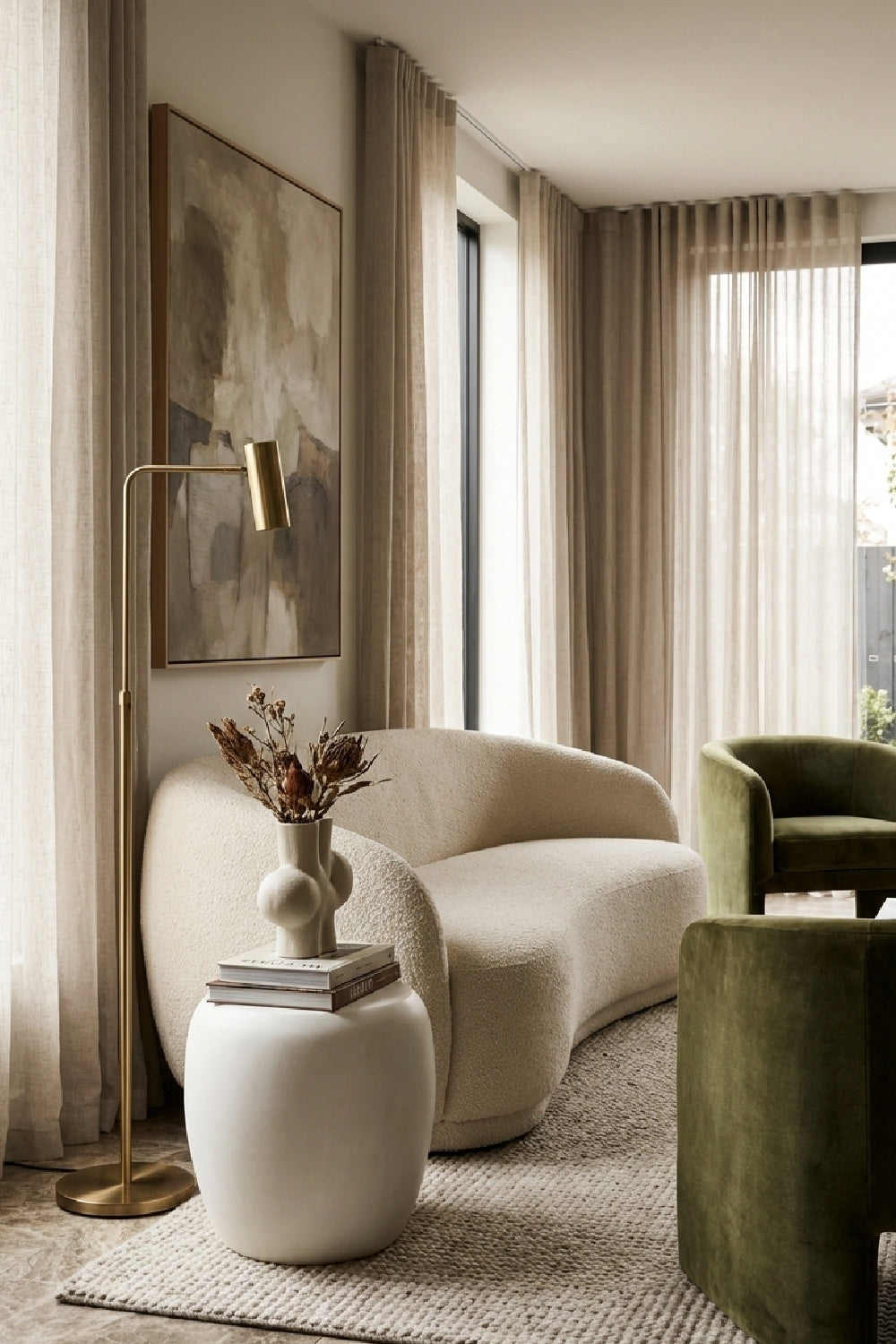 White Concrete Indoor/Outdoor End Table by Splendido Iolite Side Table, alternate view 2