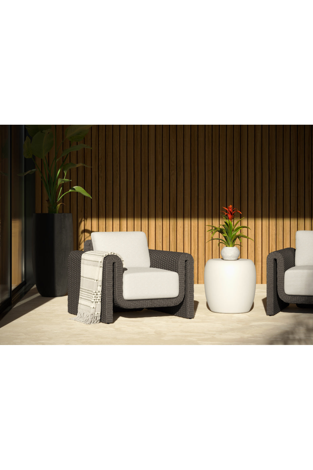 White Concrete Indoor/Outdoor End Table by Splendido Iolite Side Table, alternate view 6
