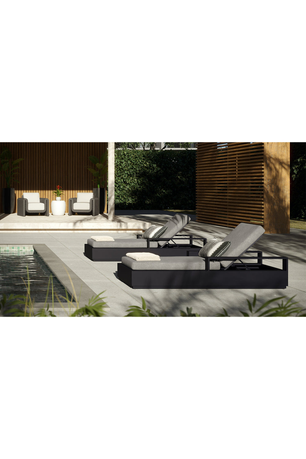 White Concrete Indoor/Outdoor End Table by Splendido Iolite Side Table, alternate view 7