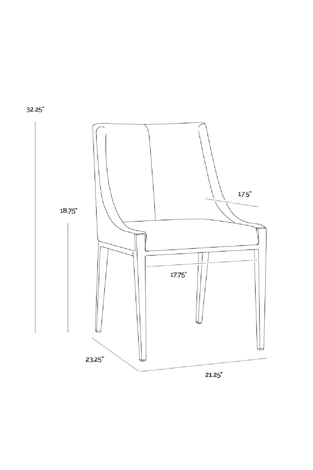 Fabric Upholstered Dining Chair by Splendido Dionne, alternate view 8