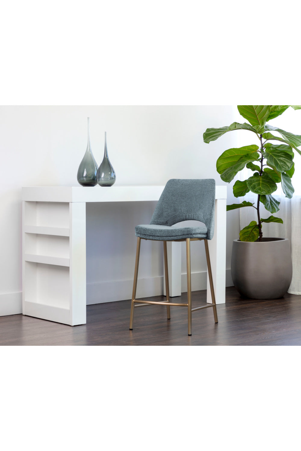 Blue Cutout-Back Counter Stool by Splendido Radella, alternate view 9