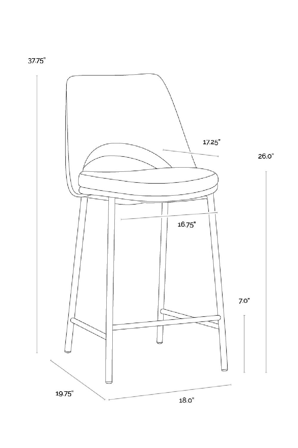 Blue Cutout-Back Counter Stool by Splendido Radella, alternate view 10