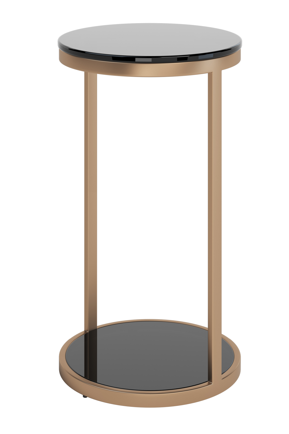 Round Black Glass End Table by Splendido Benjamin Side Table, alternate view 3